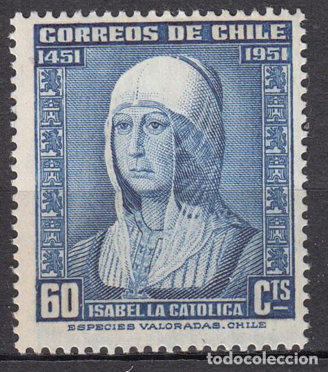 Sellos: Chile - Correo 1952 Yvert 230 * Mh Isabel la Cat&oacute;lica