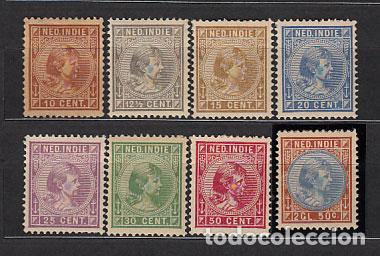 Sellos: India Holandesa Correo Yvert 23/30 * Mh Wilhelmine