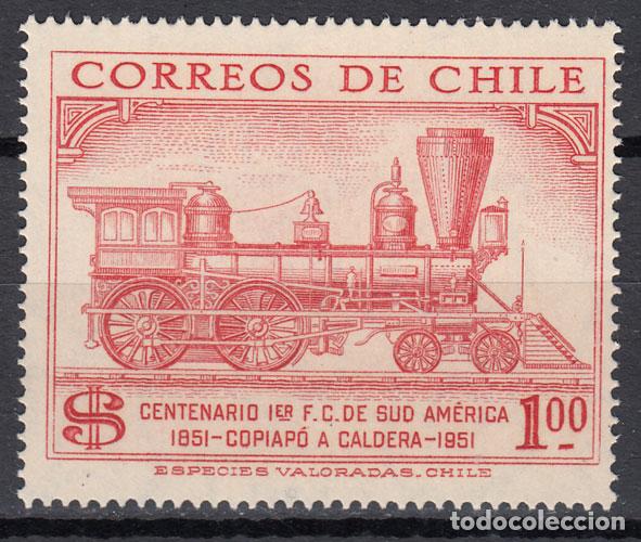 Sellos: Chile - Correo 1954 Yvert 247 ** Mnh Trenes