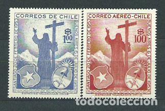 Sellos: Chile - Correo 1955 Yvert 254 + Av 159 ** Mnh