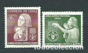 Sellos: Chile - Correo 1963 Yvert 299 + Av 214 ** Mnh