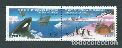 Sellos: Chile - Correo 1991 Yvert 1017/8 ** Mnh Fauna. Barcos