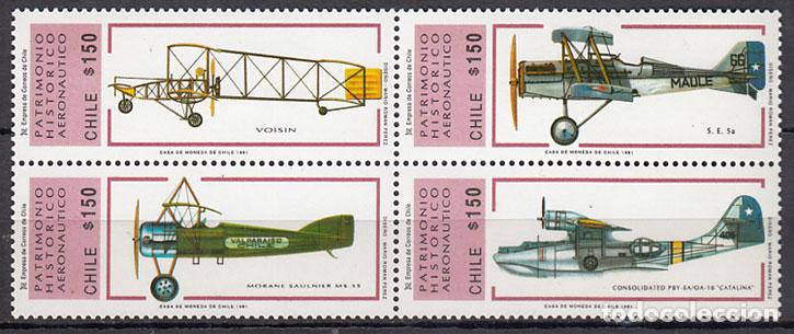 Sellos: Chile - Correo 1991 Yvert 1024/7 ** Mnh Aviones