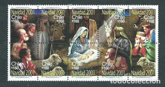 Stamps: Chile - Correo 2001 Yvert 1605/14 ** Mnh Navidad