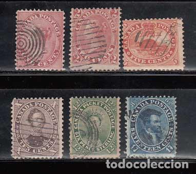 Stamps: Canada - Correo 1859/64 Yvert 12/7 usado