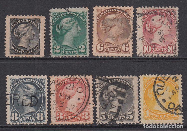 Stamps: Canada - Correo 1870-93 Yvert 27/34 usado