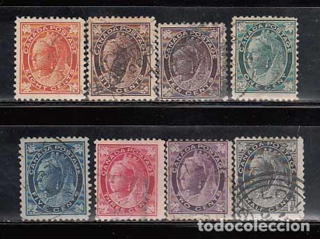 Stamps: Canada - Correo 1897 Yvert 54/61 usado Reina Victoria