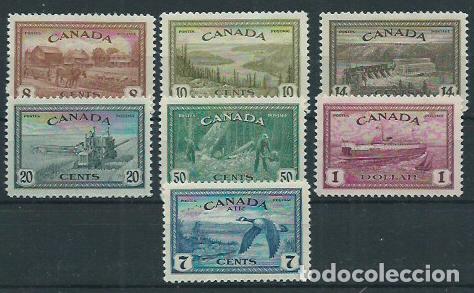 Stamps: Canada - Correo 1946 Yvert 219/24+A,11 ** Mnh Barco