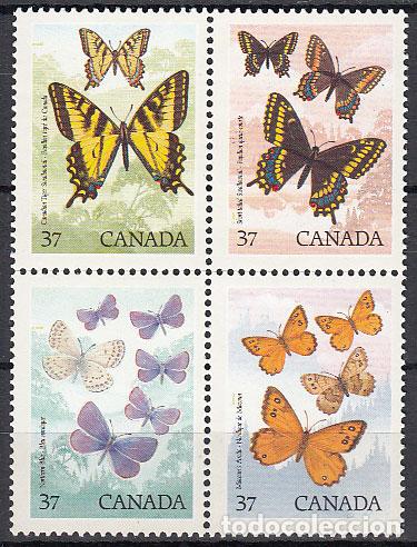 Selos: Canada - Correo 1988 Yvert 1052/5 ** Mnh Fauna mariposas