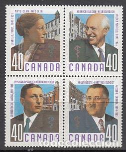 Selos: Canada - Correo 1991 Yvert 1176/9 ** Mnh Personajes. Medicos