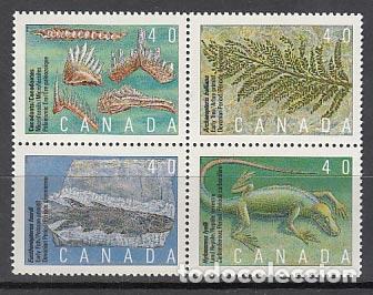 Selos: Canada - Correo 1991 Yvert 1180/3 ** Mnh Fauna Prehistorica