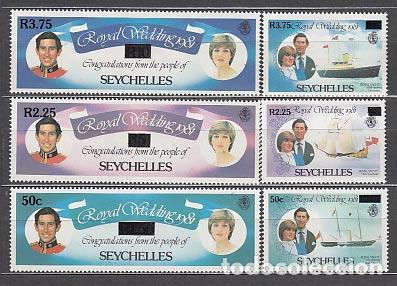Selos: Seychelles - Correo Yvert 539/44 ** Mnh Boda Real