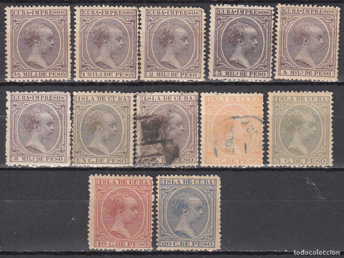 Selos: Cuba Correo 1891 Edifil 118/29 */(*) /usado Mh/Mng/usado 125 y 126 usados