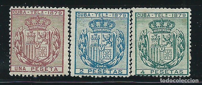Selos: Cuba Telegrafos 1879 Edifil 46/8 (*) Mg