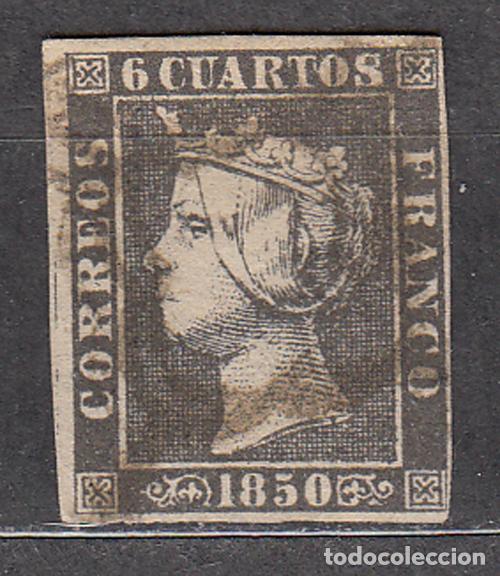 Stamps: Espa&ntilde;a Variedades 1850 Edifil 1p usado - Papel delgado