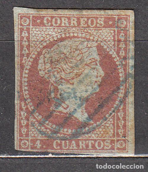 Stamps: Espa&ntilde;a Cl&aacute;sicos 1855 Edifil 40 Usado - Matasello parrilla azul