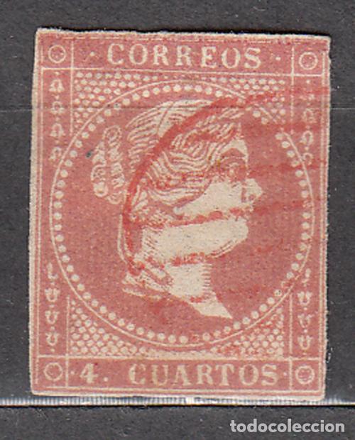 Stamps: Espa&ntilde;a Cl&aacute;sicos 1855 Edifil 48 Usado Matasello Parrilla roja