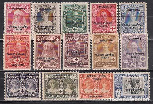 Briefmarken: Tanger Correo 1926 Edifil 23M/36M * Mh Sobrecarga Muestra
