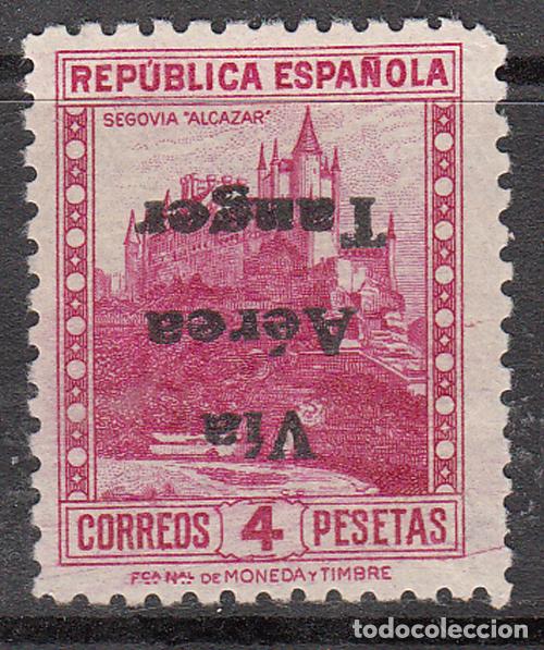 Sellos: Tanger Variedades 1938 Edifil 139hi * Mh Sobrecarga Invertida