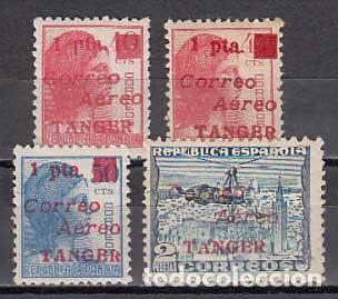 Sellos: Tanger Variedades 1940 Edifil NE 13hcc/9hcc * Mh Error de color en la Sobrecarg