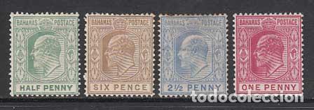 Stamps: Bahamas - Correo 1906-11 Yvert 35/38 n&ordm; 37 punto de &oacute;xido * Mh Eduardo VII