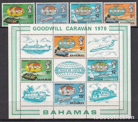 Stamps: Bahamas - Correo 1970 Yvert 292/5+Hb 2 ** Mnh Transportes