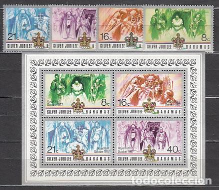 Stamps: Bahamas - Correo 1977 Yvert 400/403+Hb 19 ** Mnh Isabel II
