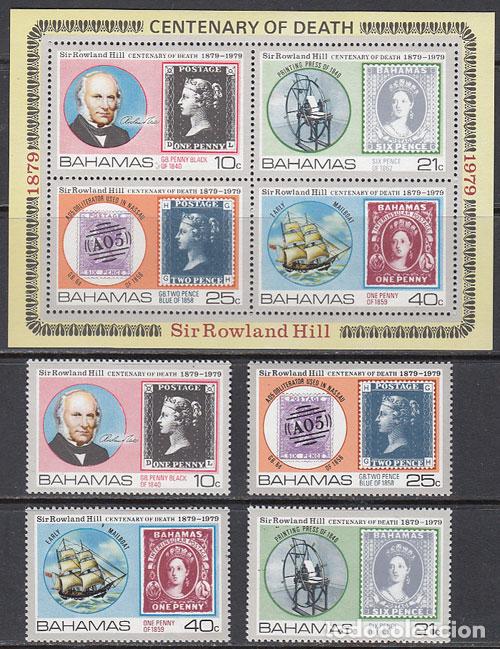Stamps: Bahamas Correo 1979 Yvert 438/41+ Hoja 27 ** Mnh Dia del Sello