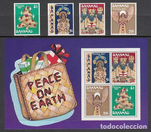 Stamps: Bahamas - Correo 1980 Yvert 468/71+Hb 30 ** Mnh Navidad
