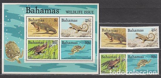 Stamps: Bahamas - Correo 1984 Yvert 563F/563J+Hb 41A ** Mnh Fauna reptiles