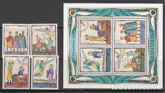 Stamps: Bahamas - Correo 1990 Yvert 721/724+Hb 60 ** Mnh Navidad