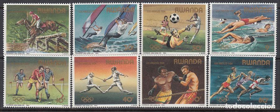 Stamps: Ruanda - Correo Yvert 1149/56 * Mh Olimpiadas de los Angeles