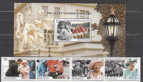 Stamps: Bahamas - Correo 1999 Yvert 1004/7+Hb 93 ** Mnh Reina madre