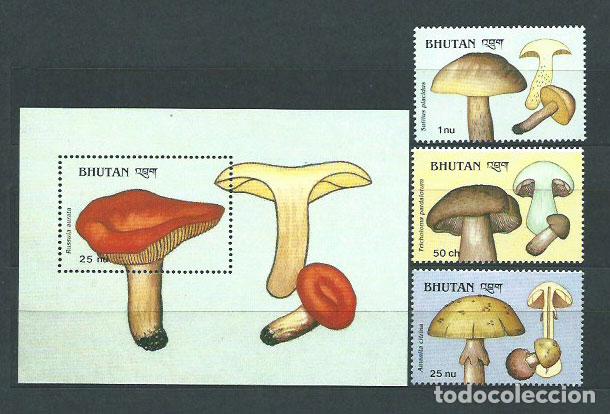 Stamps: Bhutan - Correo Yvert 832/34+ Hoja 171 ** Mnh Setas