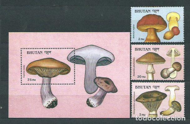 Stamps: Bhutan - Correo Yvert 850/52+ Hoja 174 ** Mnh Setas