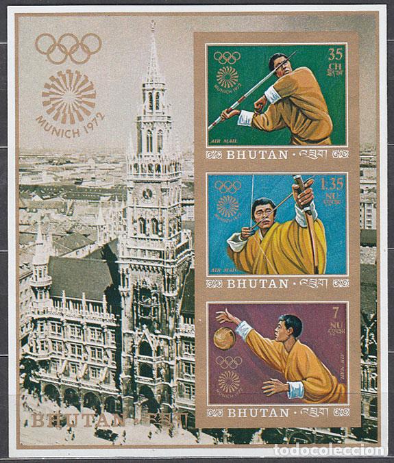 Stamps: Bhutan - Hojas Yvert 46 sin dentar ** Mnh Olimpiadas de Munich