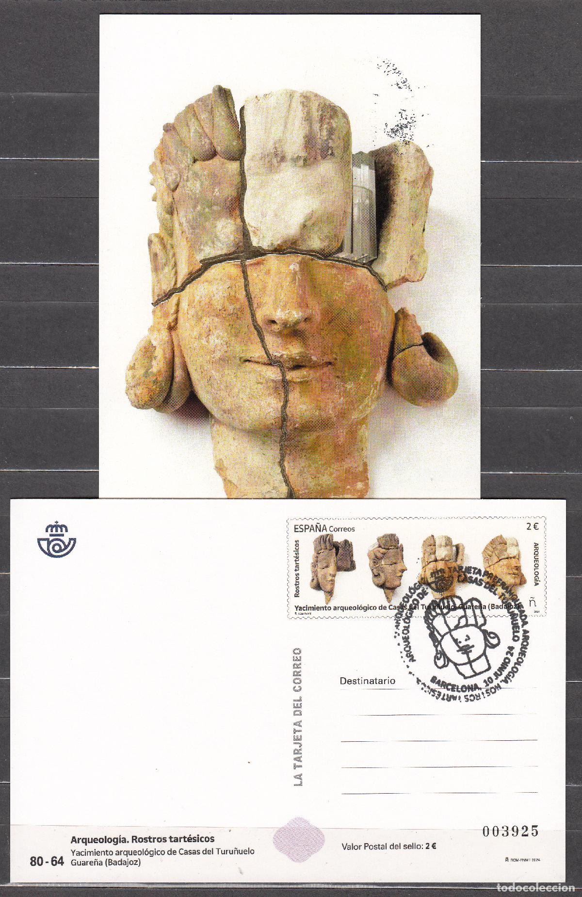 Stamps: Espa&ntilde;a II Centenario Tarjetas del Correo 2024 Edifil 185 usada Arqueologia Rost