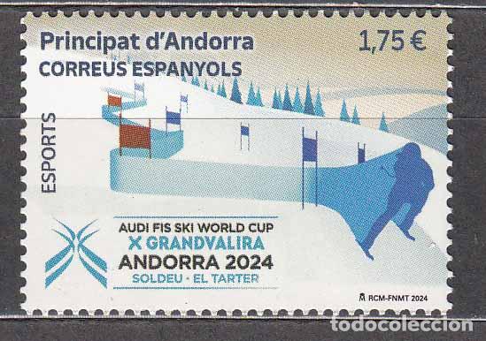 Sellos: Andorra Espa&ntilde;ola Correo 2024 Edifil 554 ** Mnh Copa Mon de Esqui Alpi