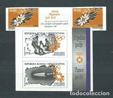 Selos: Bosnia - Correo 1994 Yvert 150+H.1 en pareja ** Mnh Olimpiadas de Sarajevo