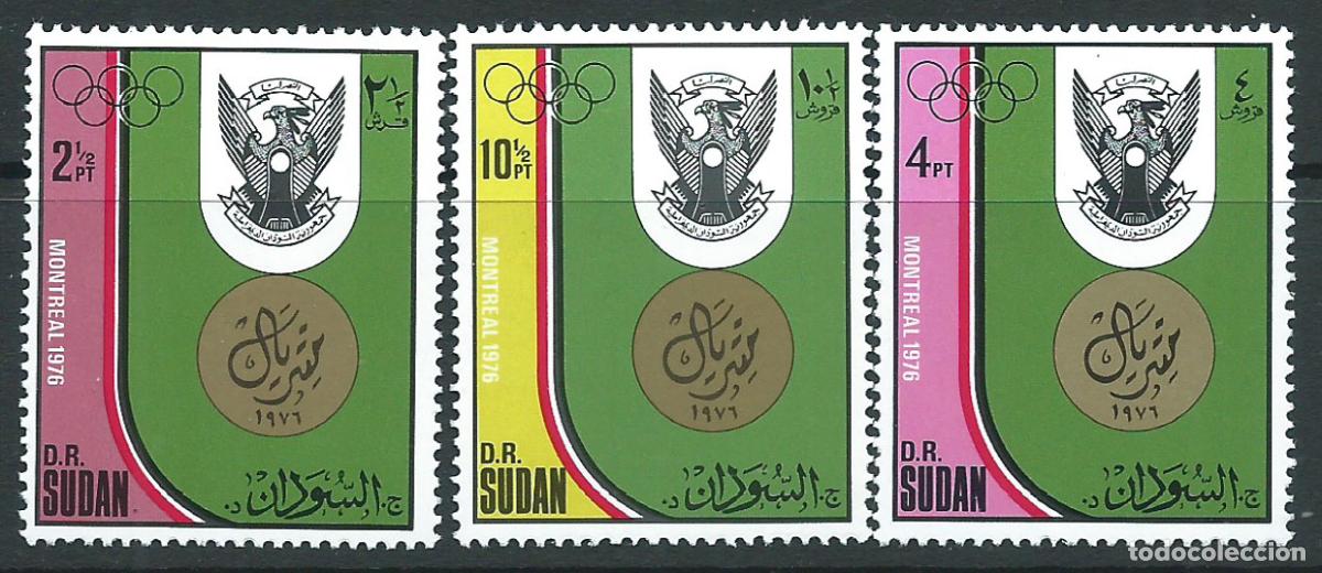 Selos: Sudan - Correo Yvert 290/92 * Mh Deportes - Montreal 1976