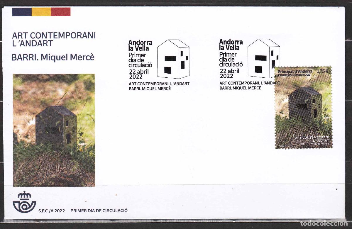 Briefmarken: Andorra Espa&ntilde;ola Sobres 1&ordm; D&iacute;a 2022 Edifil 526 Arte Contemporaneo