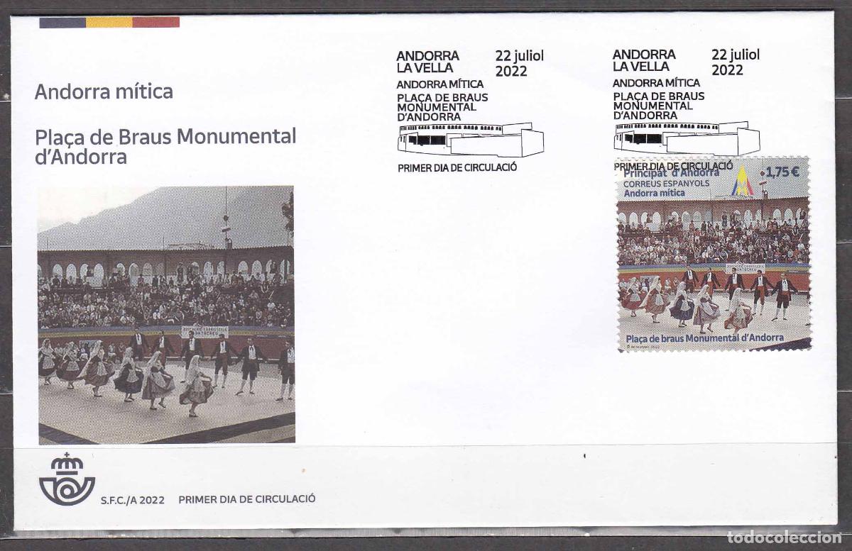Briefmarken: Andorra Espa&ntilde;ola Sobres 1&ordm; D&iacute;a 2022 Edifil 530 Andorra Mitica