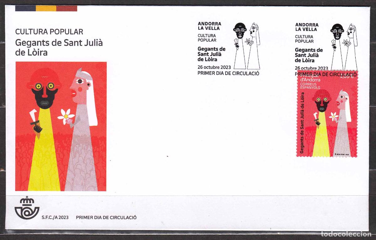 Timbres: Andorra Espa&ntilde;ola Sobres 1&ordm; D&iacute;a 2023 Edifil 549 Cultura Popular