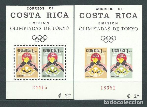 Sellos: Costa Rica - Hojas Yvert 7 dt&ordm; y sin dentar ** Mnh Olimpiadas de Tokio