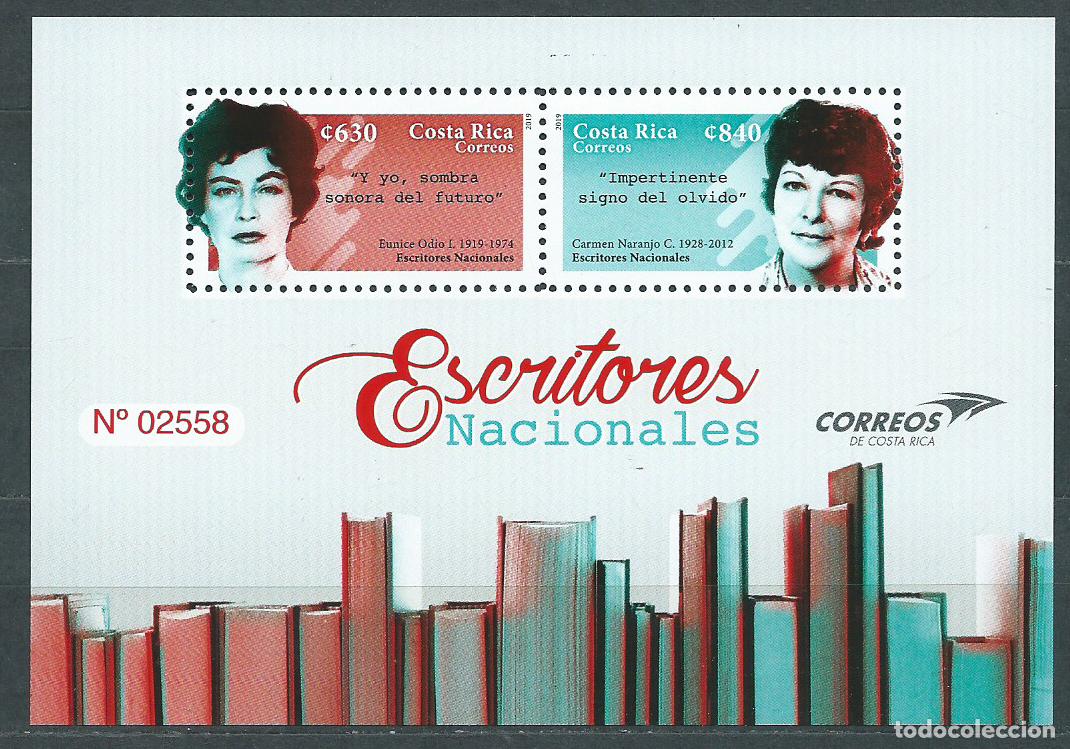 Briefmarken: Costa Rica Hojas Yvert 76 ** Mnh Escritores