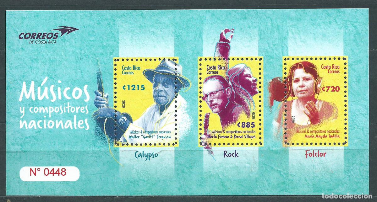 Briefmarken: Costa Rica Hojas Yvert 79 ** Mnh M&uacute;sicos