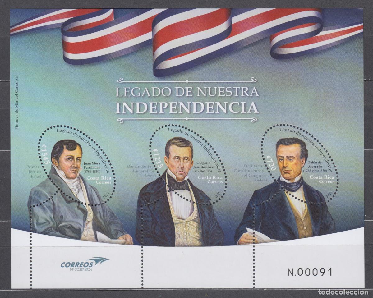 Briefmarken: Costa Rica Hojas Yvert 88 ** Mnh Legado Independencia - Personajes