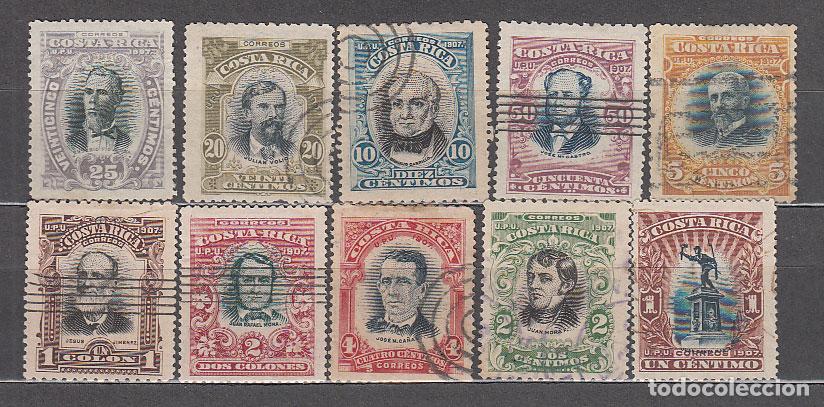 Briefmarken: Costa Rica - Correo 1907 Yvert 55/64 usado Personajes