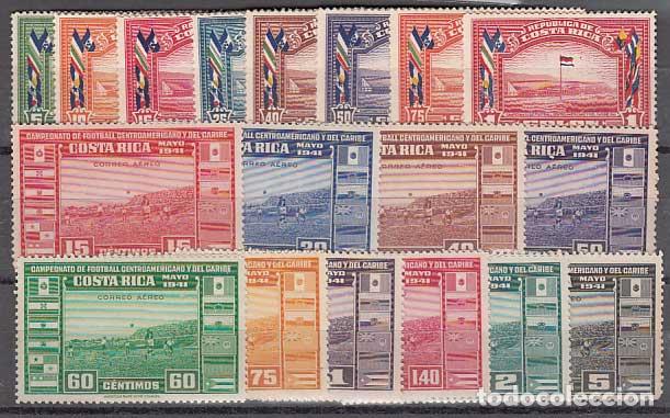 Briefmarken: Costa Rica - Correo 1941 Yvert 190/7+A 54/63 * Mh Deportes f&uacute;tbol