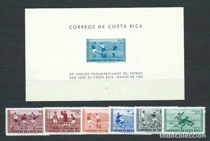 Selos: Costa Rica - Aereo 1960 Yvert 283/8+Hb 2 ** Mnh Deportes f&uacute;tbol
